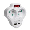 ESPERANZA ELK311W Hálózati Elosztó 2 Aljzattal és Kapcsolóval, USB-C USB-B, Fehér