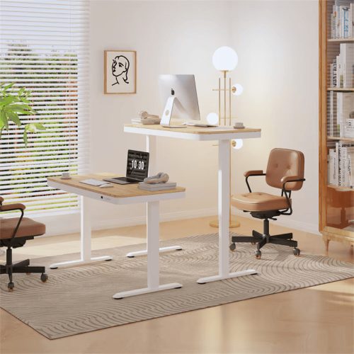 FlexiSpot Comhar All-in-One elektromos állítható íróasztal fiókkal, Jufar, 120x60cm USB-töltővel és memória panellel