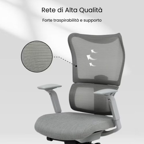 Ergonomikus, többfunkciós irodai szék BS8 Pro, Fekete, 3D forgatható kartámasszal