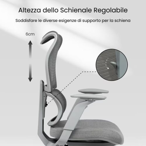 Ergonomikus, többfunkciós irodai szék BS8 Pro, Fekete, 3D forgatható kartámasszal