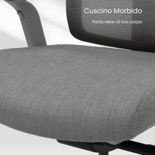 Ergonomikus, többfunkciós irodai szék BS8 Pro, Fekete, 3D forgatható kartámasszal