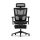 Prémium ergonomikus irodai szék C7, Hálós ülőfelület kihúzható lábtartóval, Fekete – adaptív deréktámasz, állítható fejtámla és kartámasz, hosszú távú ülőmunkához