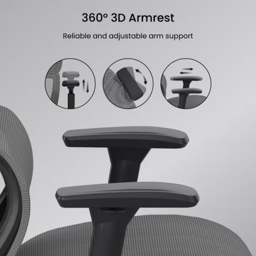 Prémium ergonomikus irodai szék C7, Habpárna, Fekete – adaptív deréktámasz, állítható fejtámla és kartámasz, hosszú távú ülőmunkához