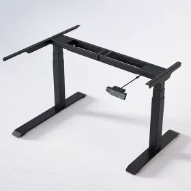   L-alakú hárommotoros állítható íróasztal E3L, fekete, 125 kg teherbírás, 60-123cm magasságállítás, Jobb- és balkezes kialakításhoz is