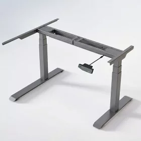   L-alakú hárommotoros állítható íróasztal E3L, Szürke, 125 kg teherbírás, 60-123cm magasságállítás, Jobb- és balkezes kialakításhoz is