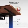 E7 Pro Elektromos Íróasztal Láb, Fekete, 63.5-128.5cm Állítható, Kétmotoros, 160 kg Teherbírás, LED érintőképernyő, 4 memóriahely, USB töltőport