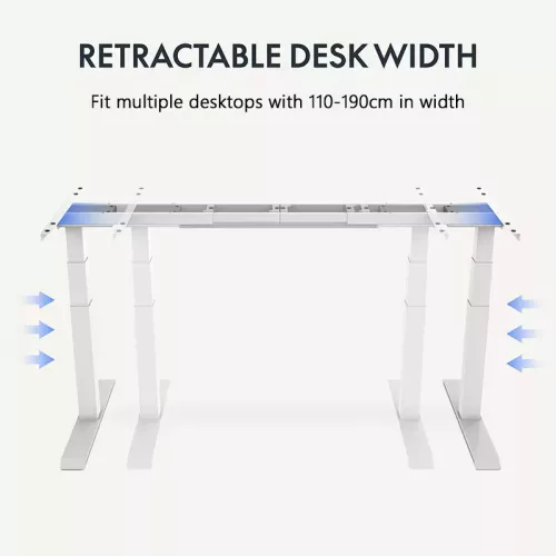  E7 Elektromos Íróasztal Láb, Szürke, 58-123cm Állítható, Kétmotoros, 125 kg Teherbírás, LED érintőképernyő, 4 memóriahely, USB töltőport