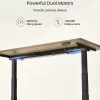  E7 Elektromos Íróasztal Láb, Szürke, 58-123cm Állítható, Kétmotoros, 125 kg Teherbírás, LED érintőképernyő, 4 memóriahely, USB töltőport