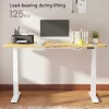 E7H Elektromos Íróasztal Láb, Fehér, 68-133cm Állítható, Kétmotoros, 125 kg Teherbírás, LED érintőképernyő, 4 memóriahely, USB töltőport