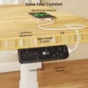 E8 Elektromos Íróasztal ovális Láb, Szürke, 60-125cm Állítható, Kétmotoros, 125 kg Teherbírás, LED érintőképernyő, 4 memóriahely, USB töltőport