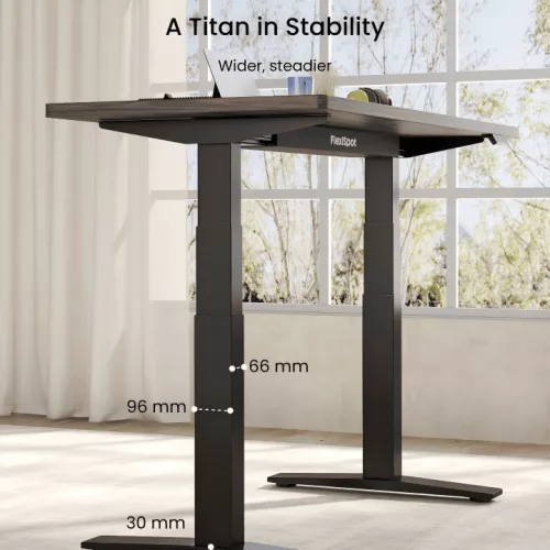 E9 Elektromos Íróasztal Láb, Fehér, 63.5-128.5cm Állítható, Kétmotoros, 180kg Teherbírás, LED érintőképernyő, 4 memóriahely, USB töltőport