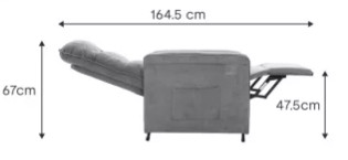 Elektromos relax fotel állítható háttámlá, Világosszürke