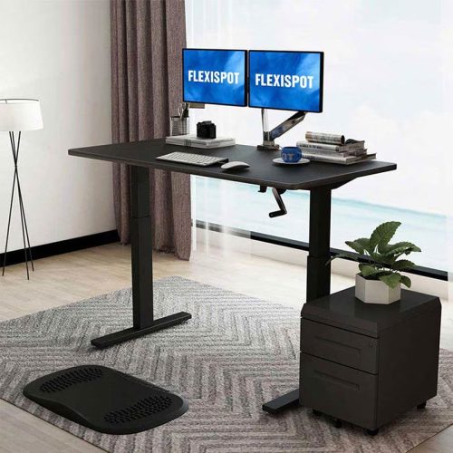 FlexiSpot kézi magasságállítású asztalváz, fekete