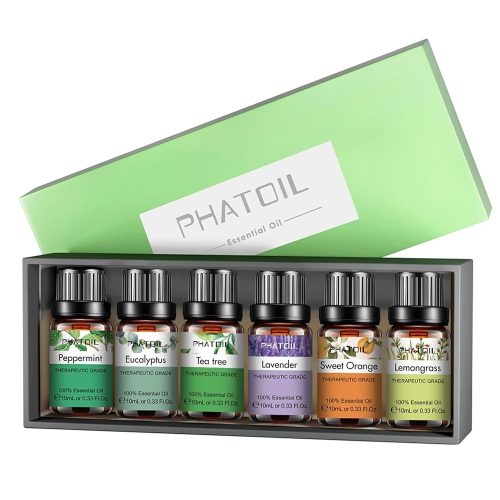 Phatoil 6 Darabos Illóolaj Szett, 6x10ml – Aromaterápiához, Relaxációhoz és Közérzetjavításhoz