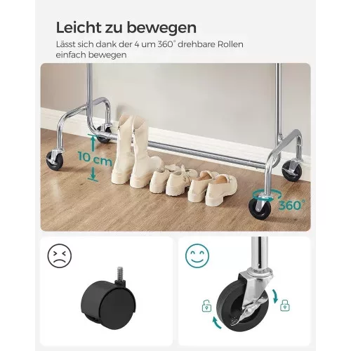 Strapabíró fém ruhaszárító kerekekkel, akár 130 kg-ot is elbír, hossza 110-150 cm