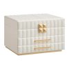 SONGMICS HOME Ékszeres Doboz, 24*21.5*15.8 cm, MDF Anyagból, Fehér-Arany