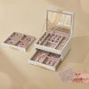 SONGMICS HOME Ékszeres Doboz, 24*21.5*15.8 cm, MDF Anyagból, Fehér-Arany