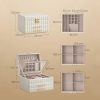 SONGMICS HOME Ékszeres Doboz, 24*21.5*15.8 cm, MDF Anyagból, Fehér-Arany