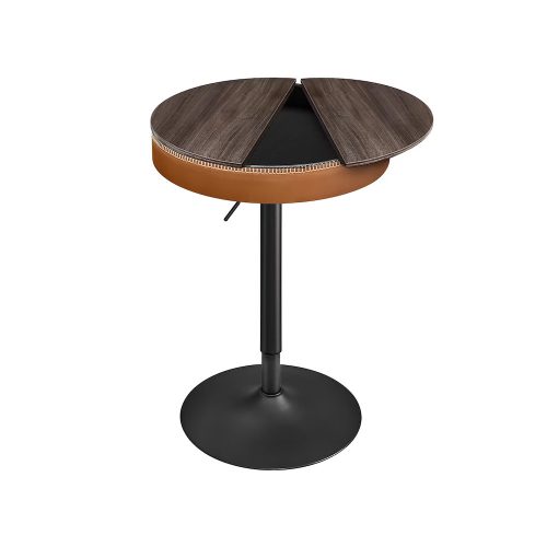 VASAGLE Bár Asztal, 58*58*105 cm, MDF Anyagból, Fekete-Barna