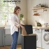 SONGMICS Szennyeskosár, 52*38.5*70.5 cm, Bambusz Anyagból, Fekete