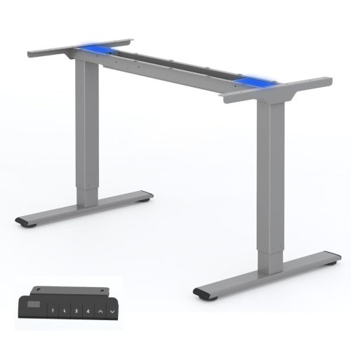 FLEXISPOT E2 Elektromos Íróasztal Láb, Szürke, 71-120 Cm Állítható, Kétmotoros, 100 kg Teherbírás, Memóriagombokkal, Otthonra, Irodába