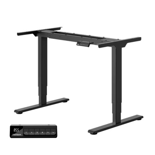 FLEXISPOT E5 Elektromos Íróasztal Láb, Fekete, 62-125cm Állítható, Kétmotoros, 120 kg Teherbírás, Memóriagombokkal