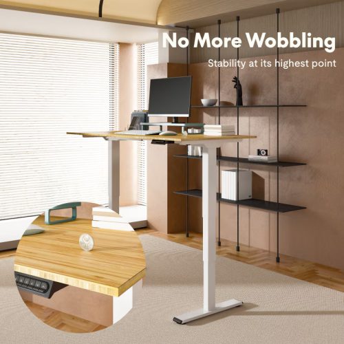 FLEXISPOT E5 Elektromos Íróasztal Láb, Fekete, 62-125cm Állítható, Kétmotoros, 120 kg Teherbírás, Memóriagombokkal