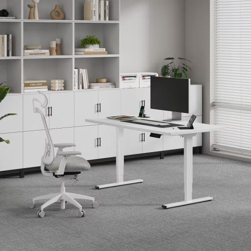 FLEXISPOT E5 Elektromos Íróasztal Láb, Szürke, 62-125cm Állítható, Kétmotoros, 120 kg Teherbírás, Memóriagombokkal