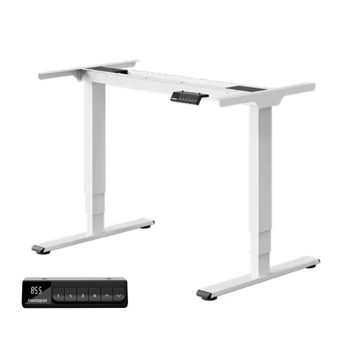 FLEXISPOT E5 Elektromos Íróasztal Láb, Fehér, 60-125cm Állítható, Kétmotoros, 120 kg Teherbírás, Memóriagombokkal