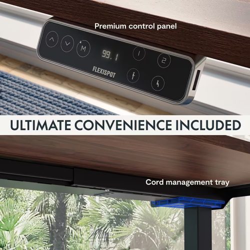 FLEXISPOT E7 Elektromos Íróasztal Láb, Szürke, 58-123cm Állítható, Kétmotoros, 125 kg Teherbírás, LED érintőképernyő, 4 memóriahely, USB töltőport