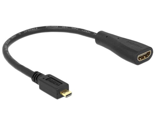 Delock nagy sebességű HDMI kábel Ethernettel - micro D apa > A anya