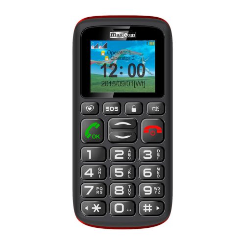 Maxcom MM428 L DualSIM mobiltelefon extra nagy gombokkal, vészhívóval (fekete)