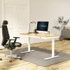 FlexiSpot Comhar Pro All-in-One elektromos állítható íróasztal fiókkal, fekete-bambusz lap, 140x70cm,  dupla motor, vezeték