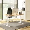FlexiSpot Comhar Pro All-in-One elektromos állítható íróasztal fiókkal, fekete-mély bambusz lap, 140x70cm,  dupla motor, vezeték