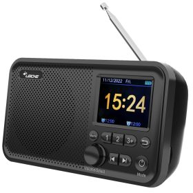   [ÚJRACSOMAGOLT] LEICKE DJ Roxxx hordozható DAB+ / FM rádió Bluetooth funkcióval – digitális rádió, vezeték nélküli zenelejátszás, fekete