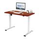 FLEXISPOT ONE PIECE elektromos állítható íróasztal, egy motoros, 120×60 cm – magasságállítható ülő-álló asztal vázzal és mahagóni asztallappal, otthoni irodába