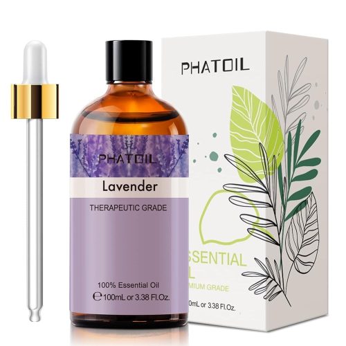 Phatoil 100 ml Természetes Illóolaj – Aromaterápiához, Relaxációhoz és Közérzetjavításhoz, Levendula Illatú