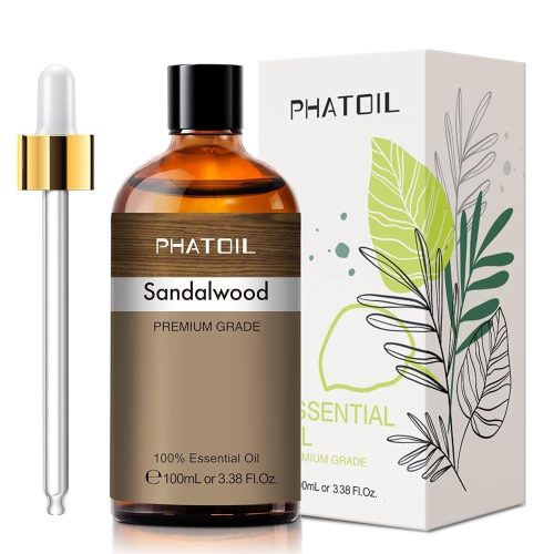 Phatoil 100 ml Természetes Illóolaj – Aromaterápiához, Relaxációhoz és Közérzetjavításhoz, Szantálfa Illatú