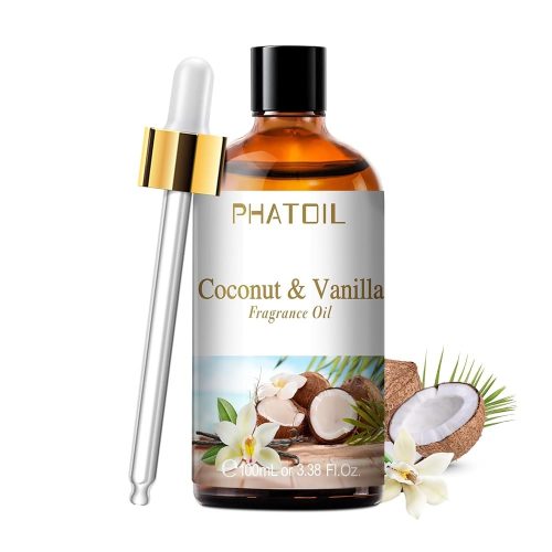 Phatoil 100 ml Illatolaj – Aromaterápiához, Relaxációhoz és Közérzetjavításhoz, Kókusz És Vanília Illatú