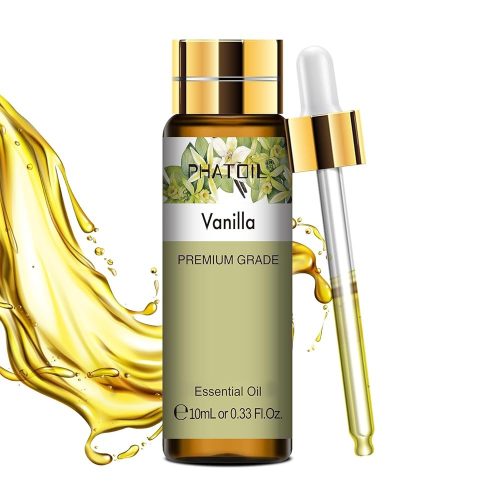 Phatoil 10 ml Természetes Illóolaj – Aromaterápiához, Relaxációhoz és Közérzetjavításhoz, Vanília Illatú