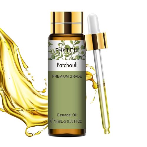 Phatoil 10 ml Természetes Illóolaj – Aromaterápiához, Relaxációhoz és Közérzetjavításhoz, Pacsuli Illatú