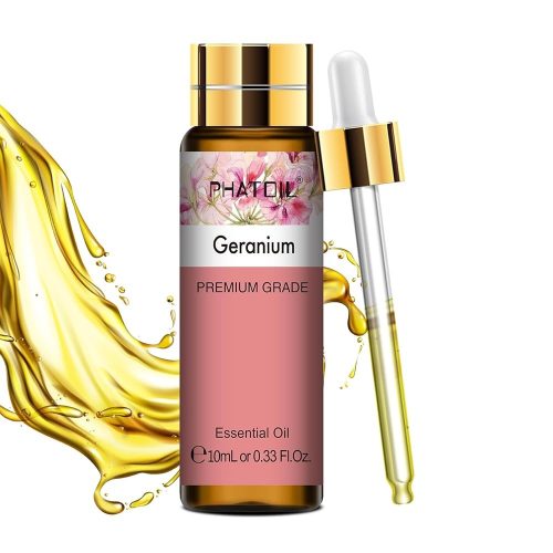 Phatoil 10 ml Természetes Illóolaj – Aromaterápiához, Relaxációhoz és Közérzetjavításhoz, Geránium Illatú