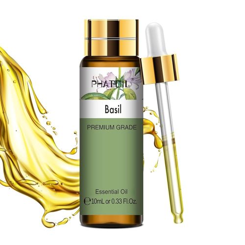 Phatoil 10 ml Természetes Illóolaj – Aromaterápiához, Relaxációhoz és Közérzetjavításhoz, Bazsalikom Illatú