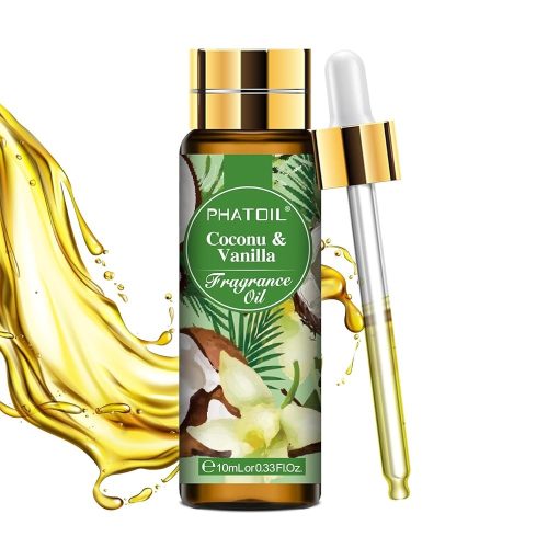 Phatoil 10 ml Természetes Illóolaj – Aromaterápiához, Relaxációhoz és Közérzetjavításhoz, Kókusz És Vanília Illatú