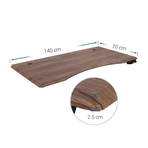 FLEXISPOT ívelt asztallap, 140x70cm, barna