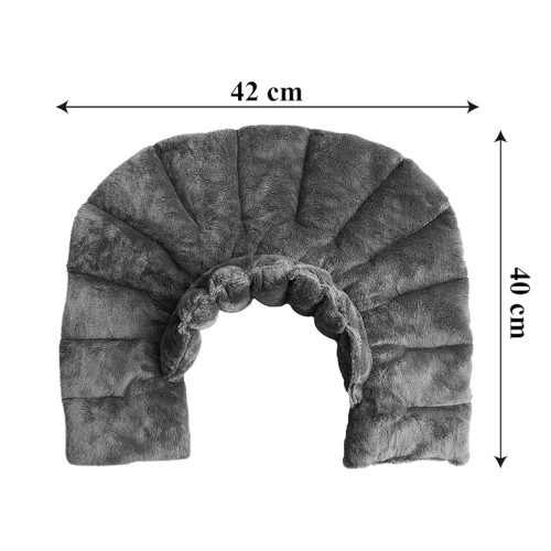 Aroma Season Aromaterápiás Nyakmelegítő, Melegíthető és Hűthető Kialakítás, 1.3 kg, Levendulával és Más Gyógynövényekkel, Poliészter, Szürke