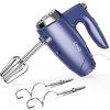 Liraip Kétfejes Kézi Mixer, 5 Sebesség, Habverő és Dagasztó Fejekkel, 200W, Sötétkék