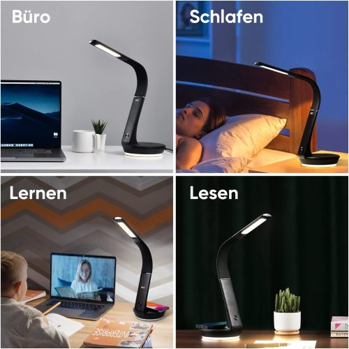 WILIT U8QC Wireless Charger Bedside Lamp Éjjeli Lámpa 5W Vezeték nélküli töltővel