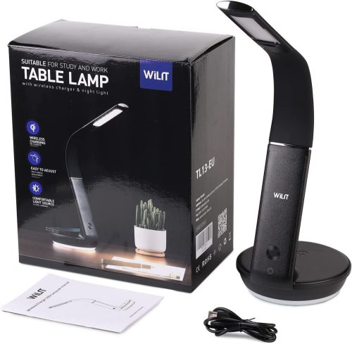 WILIT U8QC Wireless Charger Bedside Lamp Éjjeli Lámpa 5W Vezeték nélküli töltővel