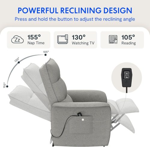 FLEXISPOT elektromos relax fotel állítható háttámlá, Világosszürke